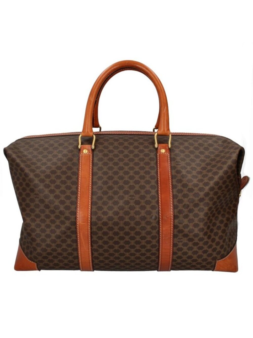 Celine Macadam Boston Bag Leather Brown - Picture 4 of 7